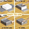 6-Pack Bed Sheet Organizers and Storage, Foldable Sheet Organizers for a Linen Closet, Gray - 3 of 4
