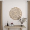 Olivia & May Wood Floral Handmade Intricately Carved Mandala Wall Decor White: Mixed Media, Framed Abstract Art, Modern Style - 3 of 4