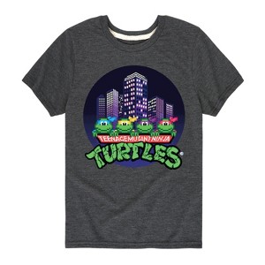 Boys' - Teenage Mutant Ninja Turtles - City Scape With Turtles Short Sleeve Graphic T-Shirt - 1 of 3