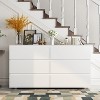 FUFU&GAGA White Wood Dresser With 6 Drawers Storage Cabinet - 3 of 4