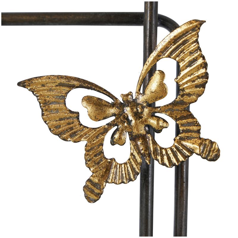 23&#34;x42&#34; Metal Butterfly Wall Decor with Black Open Rectangles Gold - Olivia &#38; May, 5 of 10