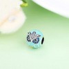 Owl Charm European Bead Blue CZ Sterling Silver Green Enamel Ginger Lyne Collection - 2 of 4