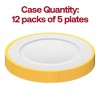 Smarty Had A Party 13" White with Gold Rim Round Disposable Plastic Charger Plates (60 Plates) - 4 of 4