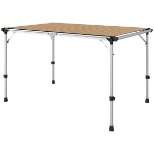 Folding Camping Table, Adjustable Height Aluminum Table, Portable Camping Table for Picnic, Beach - 1 of 4