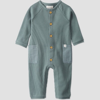 Image of Little Planet by Carter's Organic Baby Waffle Romper - Gray 3M