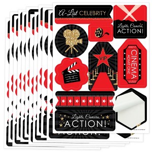 Big Dot of Happiness Red Carpet Hollywood - Movie Night Party Favor Sticker Set - 12 Sheets - 120 Stickers - 1 of 4