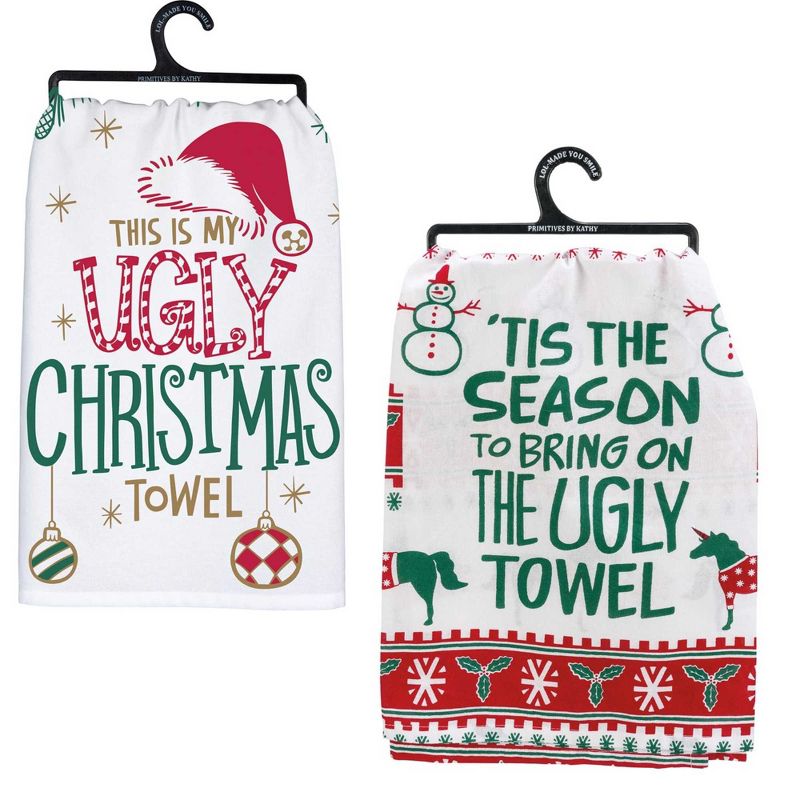 28.0 Inch Ugly Christmas Towels Set/2 Kitchen Kitchen Towel, 1 of 4
