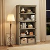 5-Shelf Bookcase, 67.4" Tall Wooden Bookshelf with Storage, Farmhouse Display Shelves for Home & Office - 2 of 4