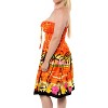 LA LEELA Women's Tube Dress Dress Midi Club One Size Orange Palm Tree - 3 of 4