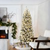 LuxenHome 7Ft Flocked Christmas Tree with Metal Stand, Full Spruce Artificial Prelit Christmas Tree with 365 LED Lights Off-White - 3 of 4