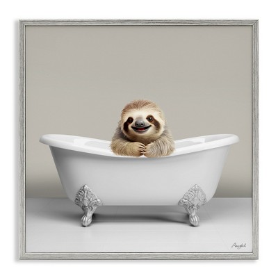 Stupell Industries Happy Sloth in Bathtub, 12" x 12"