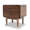 NicBex 15.5 inch Nightstand with 2 Drawers,Modern Side Table with Storage Space and Wood Legs,Bedside Table for Bedroom,Living Room,Brown - 2 of 4