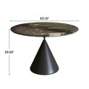 Versatile Dining Table with Marble-Pattern Stone Top & Steel Base - 2 of 4