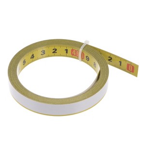 Unique Bargains Steel Right to Left Read Sticky Metric Tape Measure Yellow - 1 of 4