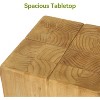 Tribesigns Solid Wood End Table, Square Side Table for Living Room, Fir Wood Couch Side Table, Natural Color - 4 of 4