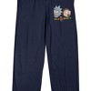 Rick & Morty Character Heads Men's Navy Sleep Pajama Pants - 2 of 4