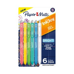 Paper Mate InkJoy 6pk Gel Pens Multicolored Bright: 0.7mm Point, Art & Stationery, Office Supplies, Papermate Pens - 1 of 4