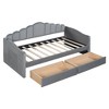 Twin Size Velvet Upholstered Daybed with Trundle/2 Drawers and USB Charging Ports 4Q - ModernLuxe - 4 of 4