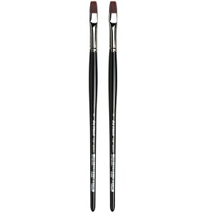 da Vinci TOP-ACRYL Bright Red-Brown Brush, Synthetic, Acrylic & Oil, Flat, Series 7185K, Size 8, Pack of 2 - 1 of 3