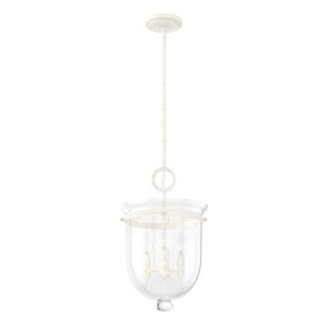 Hunter Fans 11" Belltown Ceiling Light Rustic White Pendant 3 Bulb Dimmable - 1 of 4