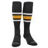 PEAR SOX Striped OTC Baseball, Softball, Football Socks (B) Brown, White, Gold - 2 of 4