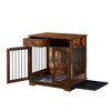 32Inch Dog Crate Wooden Lockable Dog Kennel with Removable Tray and Storage Drawer Indoor Dog Crate Furniture End Table Pet Cage Rustic Brown - 2 of 4