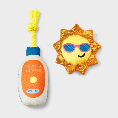Sunscreen and Sun Dog Rope Plush Toy Set - 2pc - Boots & Barkley™