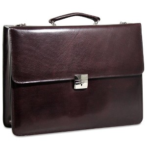 CrookhornDavis Men's Hand Stained Vegetable Tanned Italian Leather Briefcase - 1 of 3