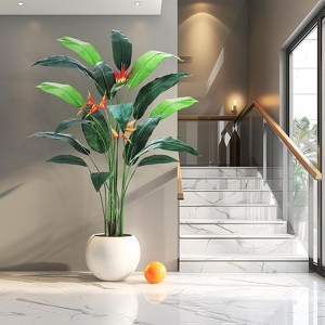 6ft/7ft Artificial Bird of Paradise Palm Tree - 14/17 Trunk Faux Plant for Indoor/Outdoor Home or Office Decor - 1 of 4
