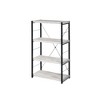 HomeRoots 43" Antiqued White And Black Metal and Wood Four Tier Etagere Bookcase - 4 of 4