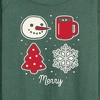 Women's - Instant Message - Merry Christmas Grid Snowman Cocoa Tree Snowflake Lightweight French Terry Slouchy - 2 of 4