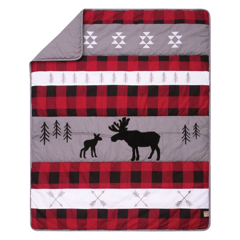 Trend Lab Lumberjack Moose Baby Nursery Crib Bedding Set - 3pc, 3 of 8