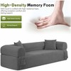QingMoon Spring Sofa, 3-Seat High-Quality Fabric Couch, Memory Foam Floor Sofa, Cloud Sofa in a Box with 2 Pillows and Storage Bag for Living Room - 3 of 4