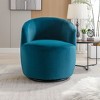PAGED Modern Swivel Accent Chair, Barrel Sofa Chair with Metal Ring, Teddy Fabric Club Chair for Bedroom, Living Room Furniture - 2 of 4