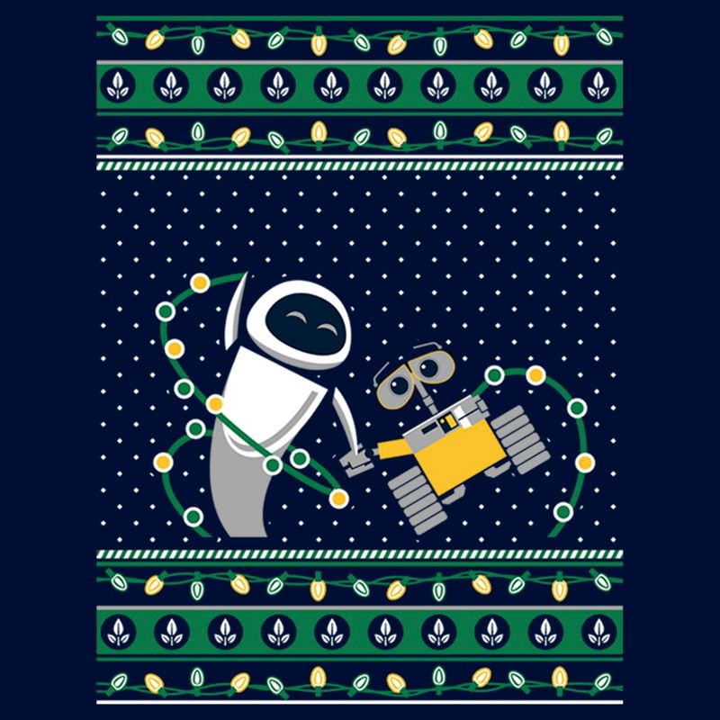 Boy's Wall-E Eve Ugly Sweater T-Shirt, 2 of 5