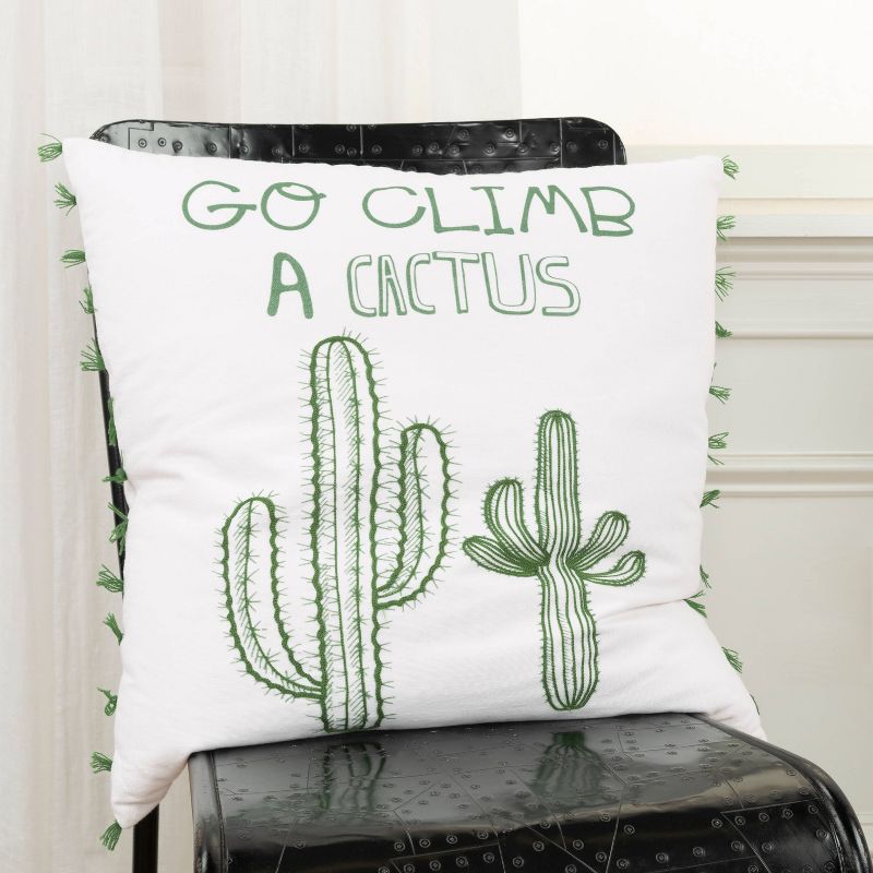 20&#34;x20&#34; Oversize Cactus Poly Filled Square Throw Pillow - Rizzy Home, 6 of 11