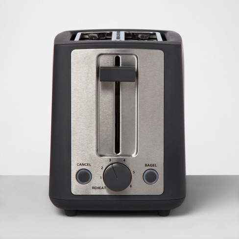 black stainless steel toaster