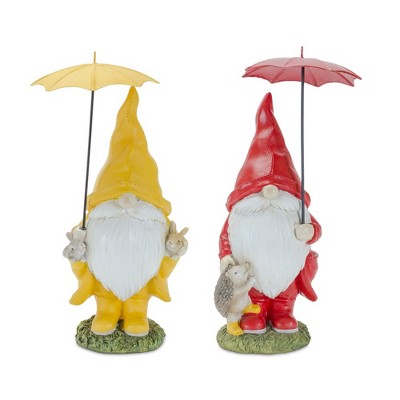 Melrose Umbrella Garden Gnome Figurine (Set of 4)