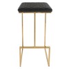 LeisureMod Quincy Leather Bar Stool with Gold Metal Frame - image 3 of 4