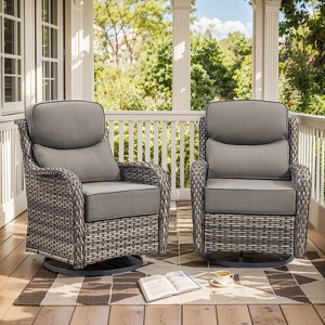 Outdoor Gliders Swivel Chairs with 6-Inch Thick Cushions Swivel Rocker Patio Chairs - 1 of 4