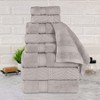 Chevron Zero Twist Cotton Solid and Jacquard Hand Towel Set of 6 by Blue Nile Mills - 2 of 4
