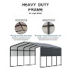 13'x 21'x 10' Heavy Duty Carport, Oversized Metal Garage with Reinforced All-Metal Frame and Galvanized Steel Roof, Permanent Shelter for Trucks - 3 of 4