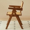 Vatros Rattan Dining Chairs Set of 2 Wooden Dining Chairs with Arms - 3 of 4