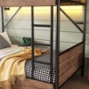 Twin XL over Twin XL Metal Bunk Bed Detachable Metal Bunk Bed with LED Light and Two Storage Drawers Black - 4 of 4