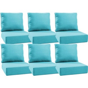 POCASSY 6" Outdoor Cushion Set, 24"x24" Replacement Water Resistant Zippered Cushion for Chairs - 1 of 4
