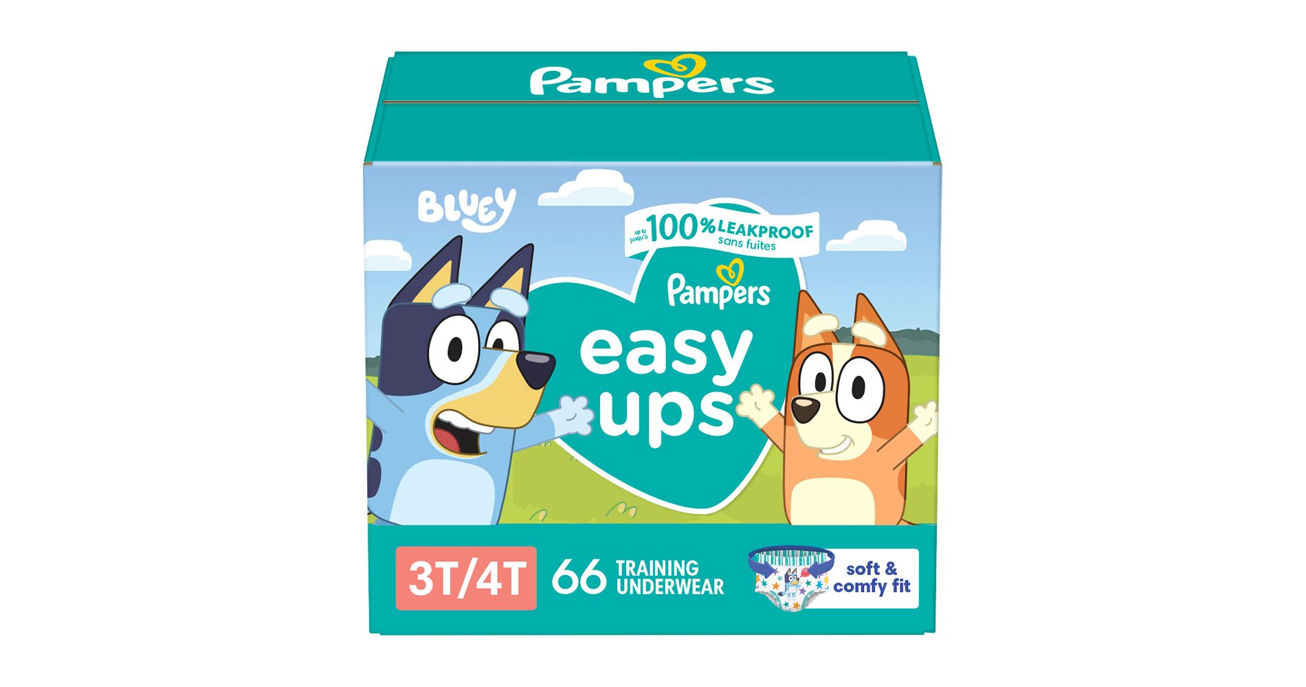 Pampers Easy Ups Boys' Bluey Training Underwear - Size 3T-4T - 66ct