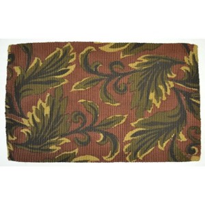 HomeRoots 2' X 3' Brown And Green Jute Botanical Leaves Hand Woven Area Rug - 1 of 4