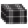 Saro Lifestyle Saro Lifestyle Small Plaid Cotton Placemats (Set of 4), Black, 14"x20" - 4 of 4