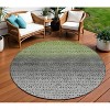 Fern Green And Gray Abstract Washable Indoor Outdoor Area Rug - 2 of 4