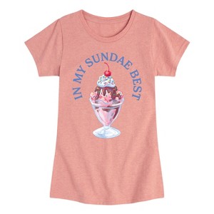 Girls' - Instant Message - In My Sundae Best Fitted Short Sleeve Graphic T-Shirt - 1 of 4